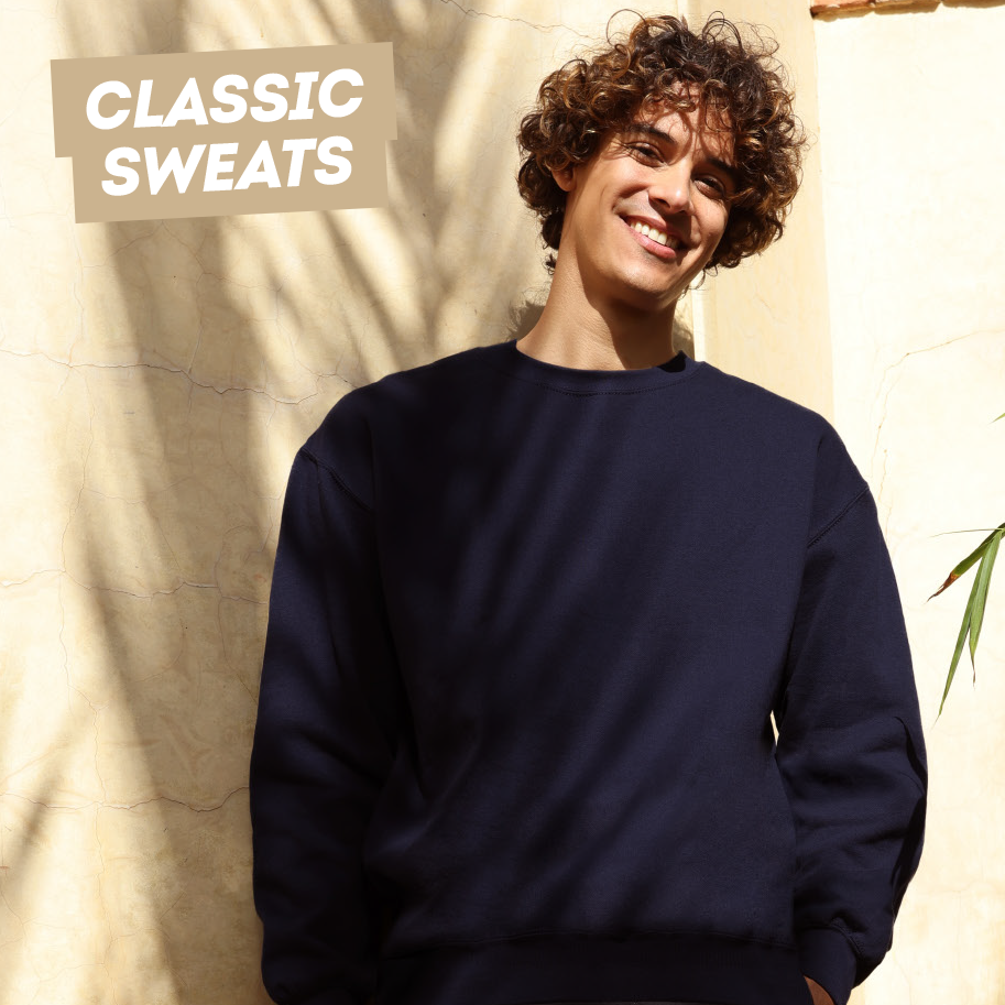 FRUIT OF THE LOOM ×CLANE WIDE SWEAT TOPS Fruit of the Loom Best Collection™ Men's Fleece Crew Small